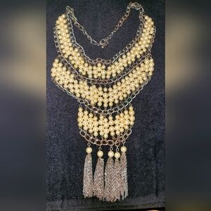 Gold & Pearl Statement Necklace